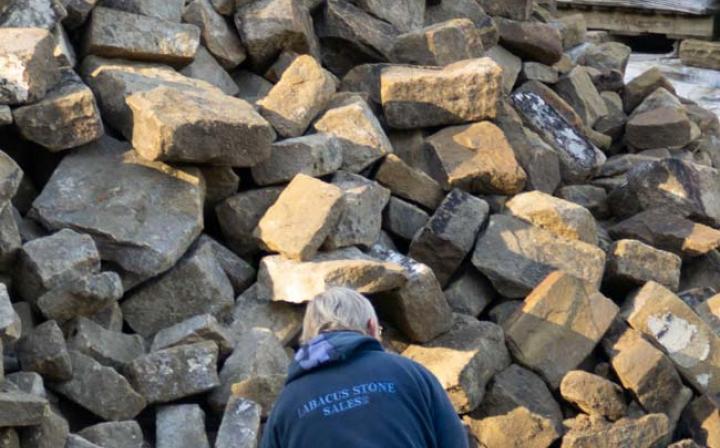 York walling stones being redressed at Abacus Stone Sales, West Yorkshire. Image Credit: Seunghun Lee