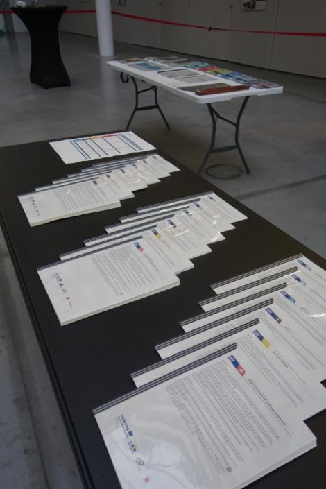 Material sheets displayed during the FCRBE final event at bruxelles environnement - leefmilieu brussel, november 2021